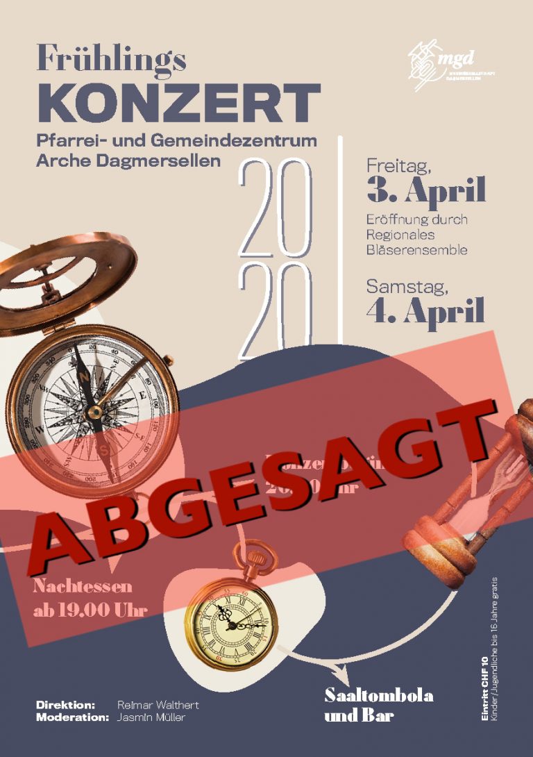 Mehr über den Artikel erfahren Absage Frühlingskonzert vom 3. und 4. April 2020
