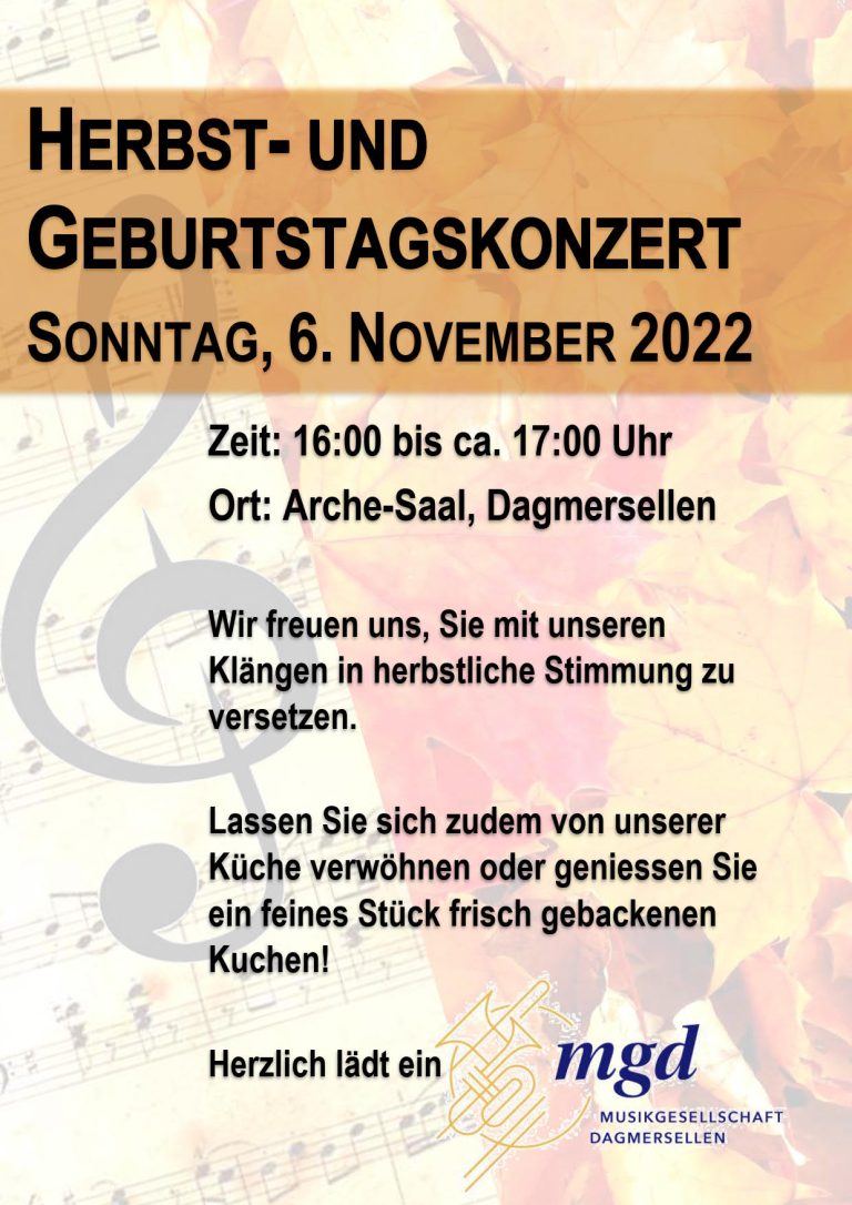 Read more about the article Herbst- und Geburtstagskonzert 2022